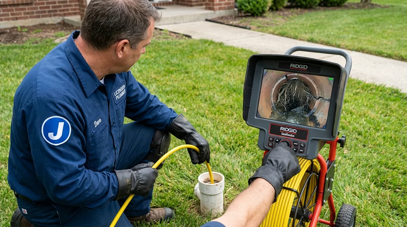 Sewer camera inspection being performed by Johns Plumbing LLC in Mangum